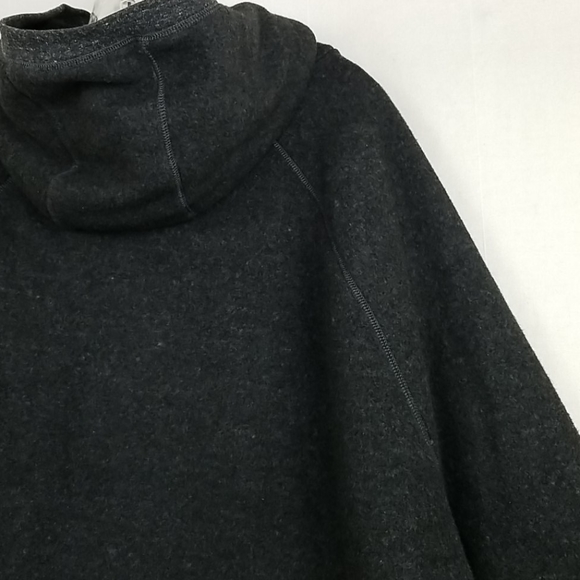 Alo Yoga Charcoal Gray Sherpa Hoodie Curved Hem Sweatshirt Size Medium - Picture 13 of 13